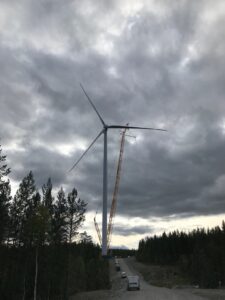 First wind turbine erected
